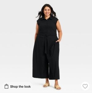 A New Day Black Wide-Leg Jumpsuit with Tie Waist